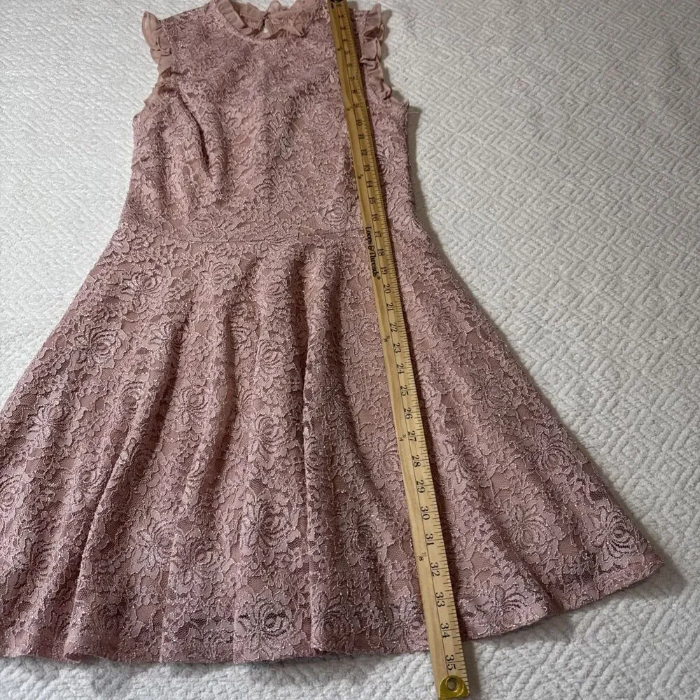City Studio Kids Dress 11 Blush Pink Sparkle Lace Ruffle Sleeveless Fit & Flare